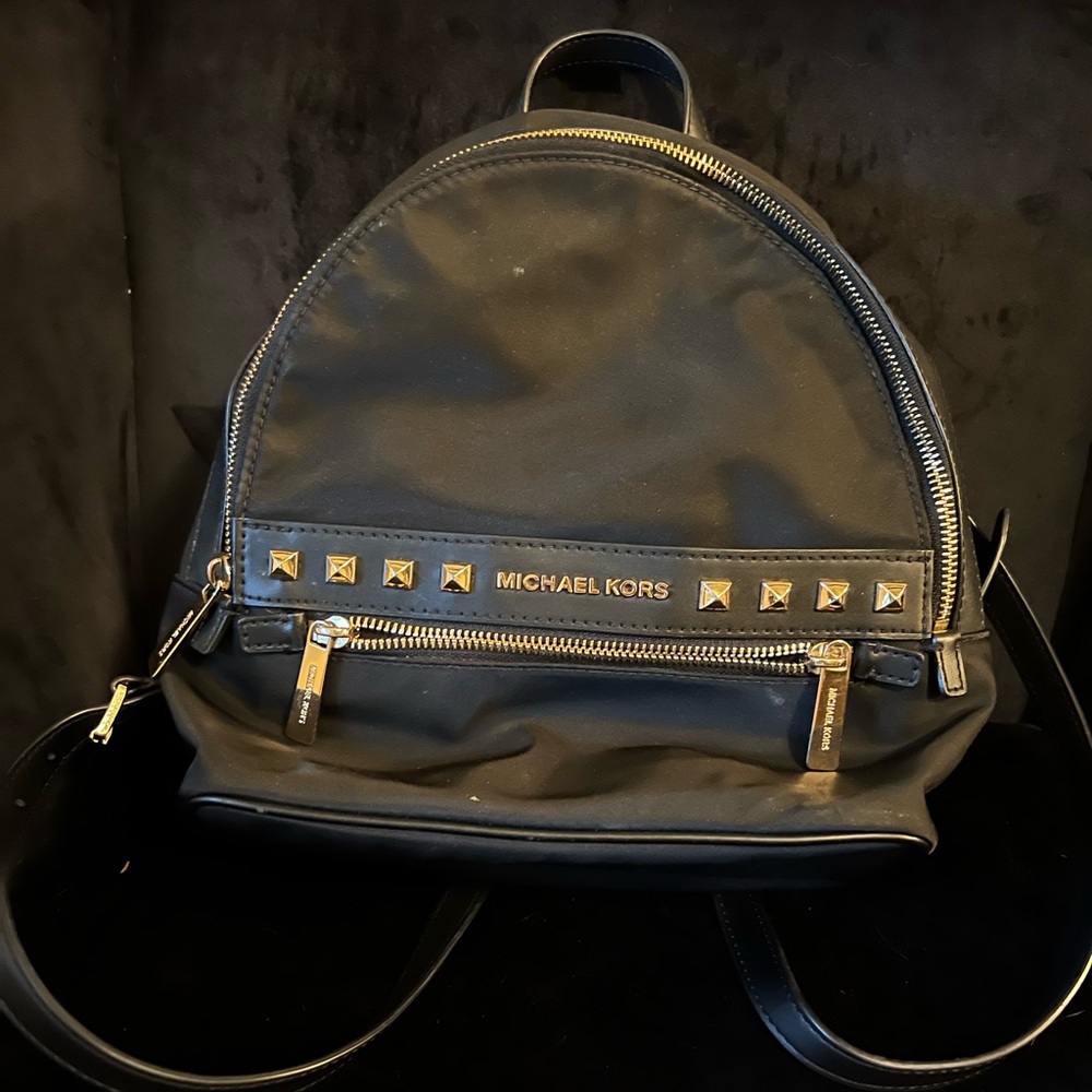 Black studded Michael kors backpack